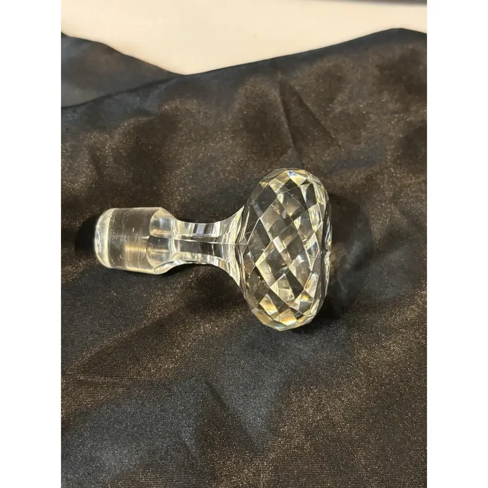 Vintage Cut Glass Decanter Stopper Starburst Faceted Round Replacement 3